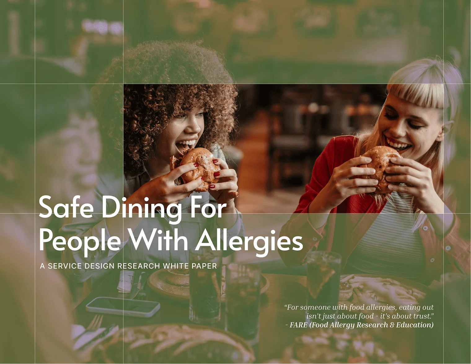 Cover of the Safe Dining white paper.